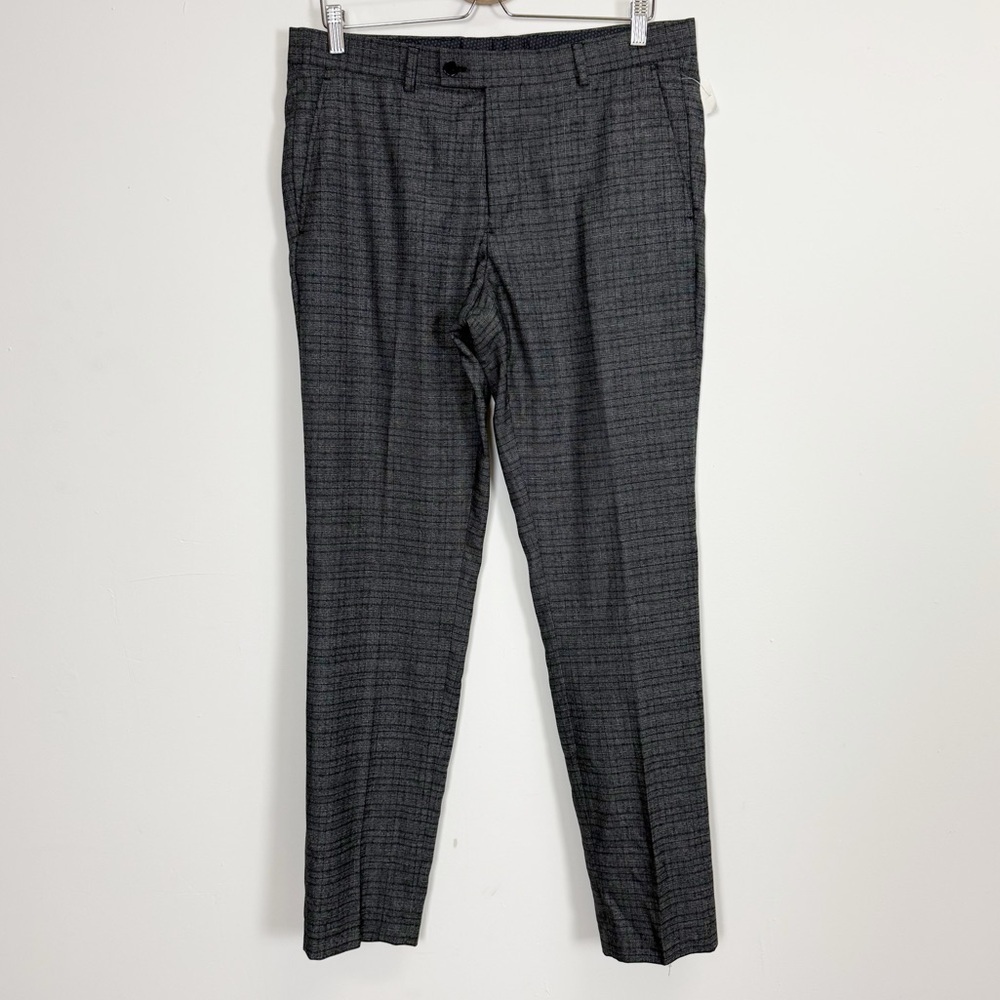 The Saville Row Brixton Pants Mens 34 W Gray Plaid Dress Suit Pants NWOT NEW